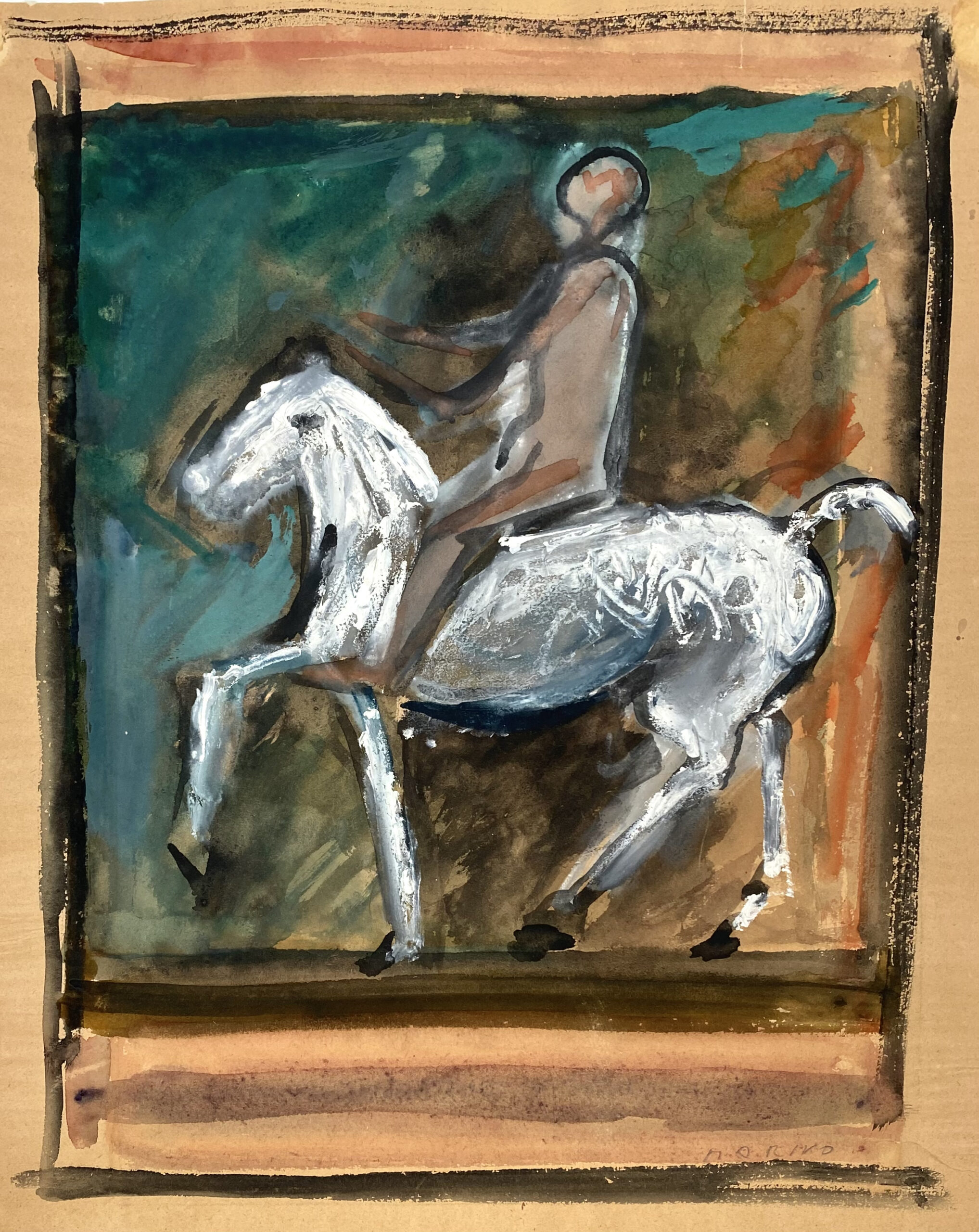 Marino Marini、quadriga、希少画集画、新品額装付 Marino MARINI litografia originale in vendita su EmporiumArt