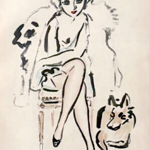 Des Courieres- Jeune femme au Chien