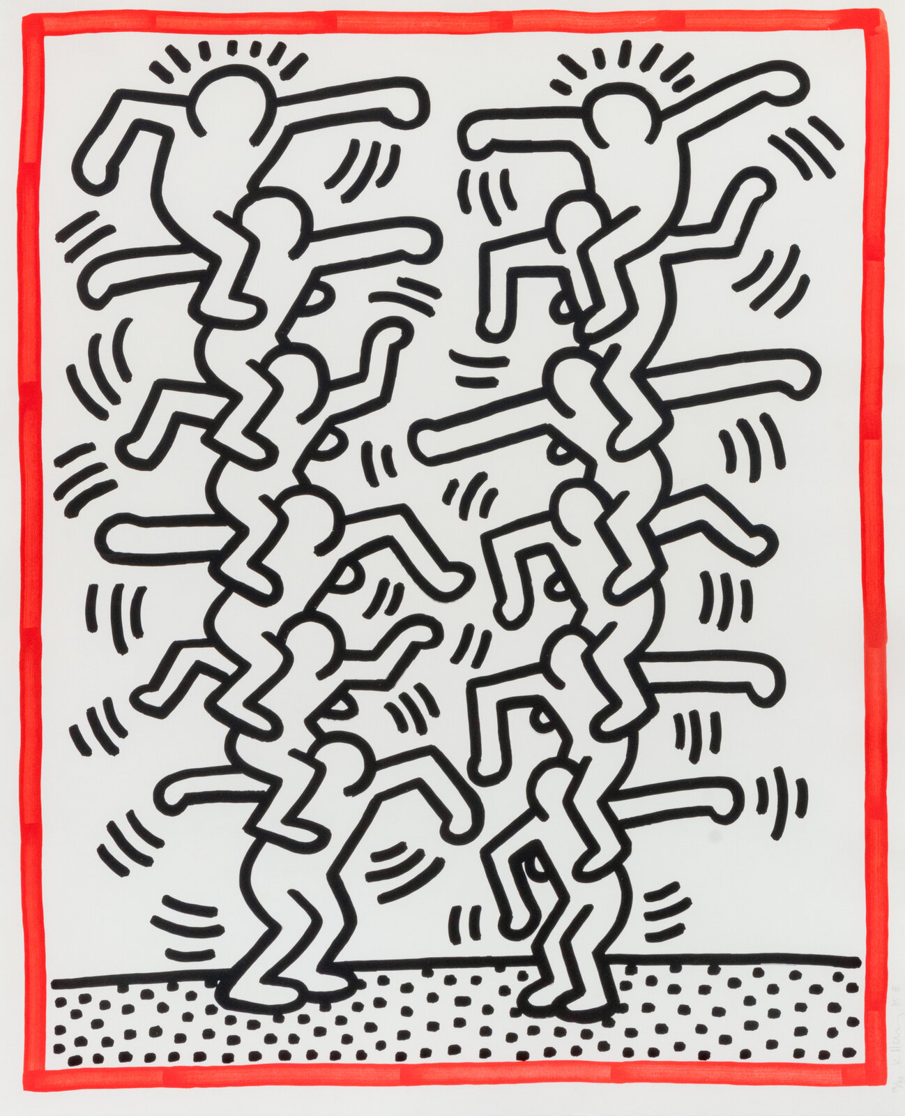 Keith-Haring-Untitled-from-Three-Lithographs-1985.jpg Lithograph in vibrant colors by Keith Haring titled "Untitled" from Three Lithographs, 1985, hand-signed and numbered 19/80