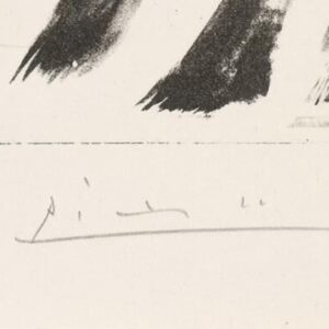 Pablo Picasso signature on Tête de jeune fille lithograph 1949